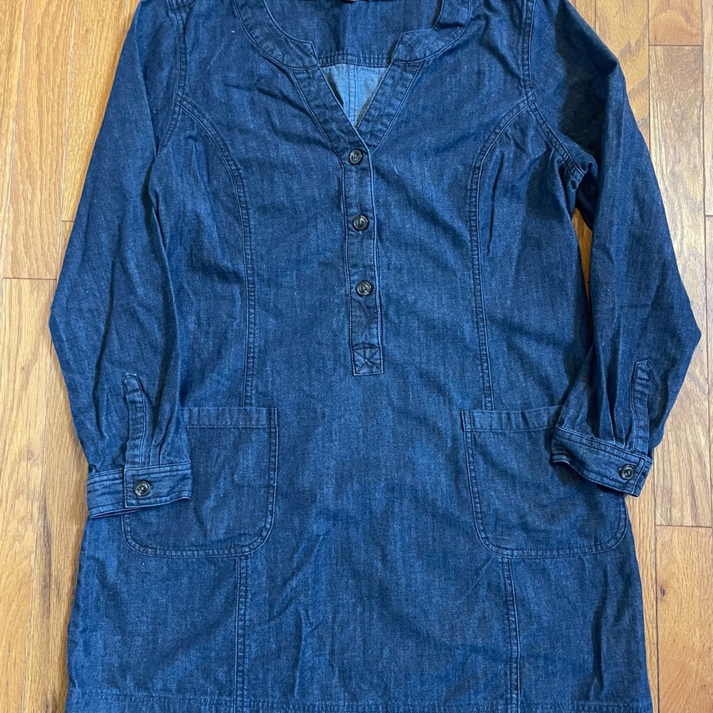 Boden Blue Denim Midi Dress